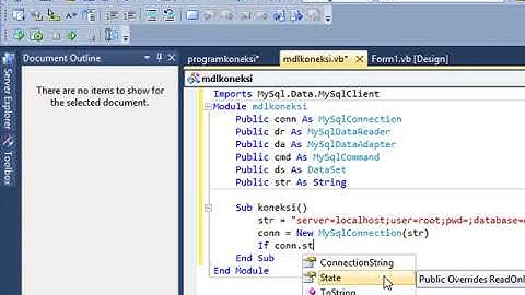 Tutorial Koding Koneksi Microsoft Visual Studio 2010