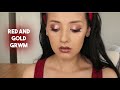 GOLD + RED EYESHADOW GRWM