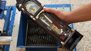⏳ Crushing a Vintage Clock in an Industrial Shredder | Time Gets Destroyed!