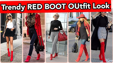 Top ,Trendy & Stylish RED BOOTS Outfits | RED BOOTS outfits Styling|Winter fashion trend 2024