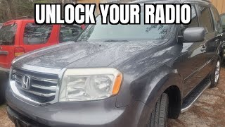 Honda Radio Code . Locked Radio . 2013 Honda Pilot