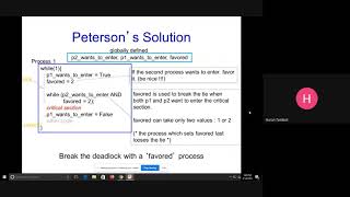 Peterson's solution, test and set condition