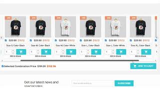Product Combination Table & Slider Module for PrestaShop | Enhance Product Variation Display