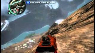 Just Cause 2 Driving down hill in car dodging the river below