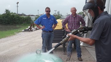 Watch How the Dustless Blaster Removes Powder Coating FAST