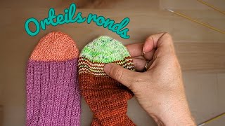 Pointes rondes pour chaussettes à partir de la jambe - Tutoriel