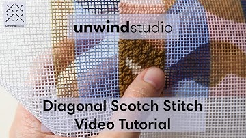 Needlepoint Diagonal Scotch Stitch - Video Tutorial - Unwind Studio
