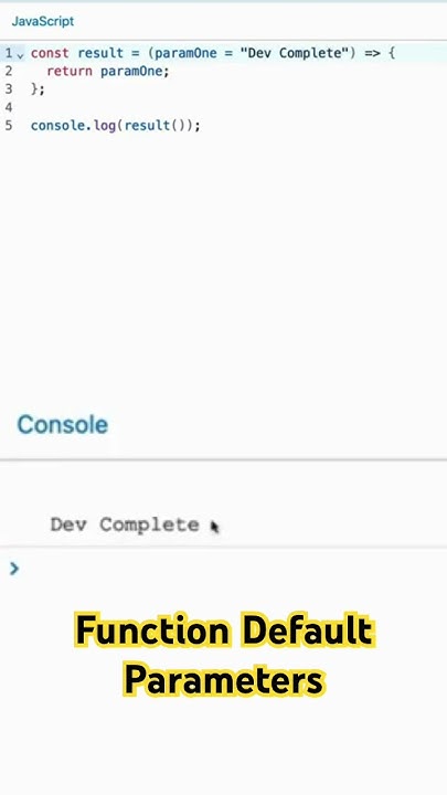 When To Use Default Parameters (JavaScript) - YouTube