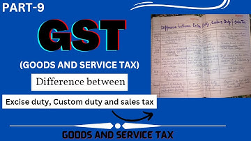 Difference between Excise duty, Custom duty and Sales tax|Goods and service tax|#education #2023