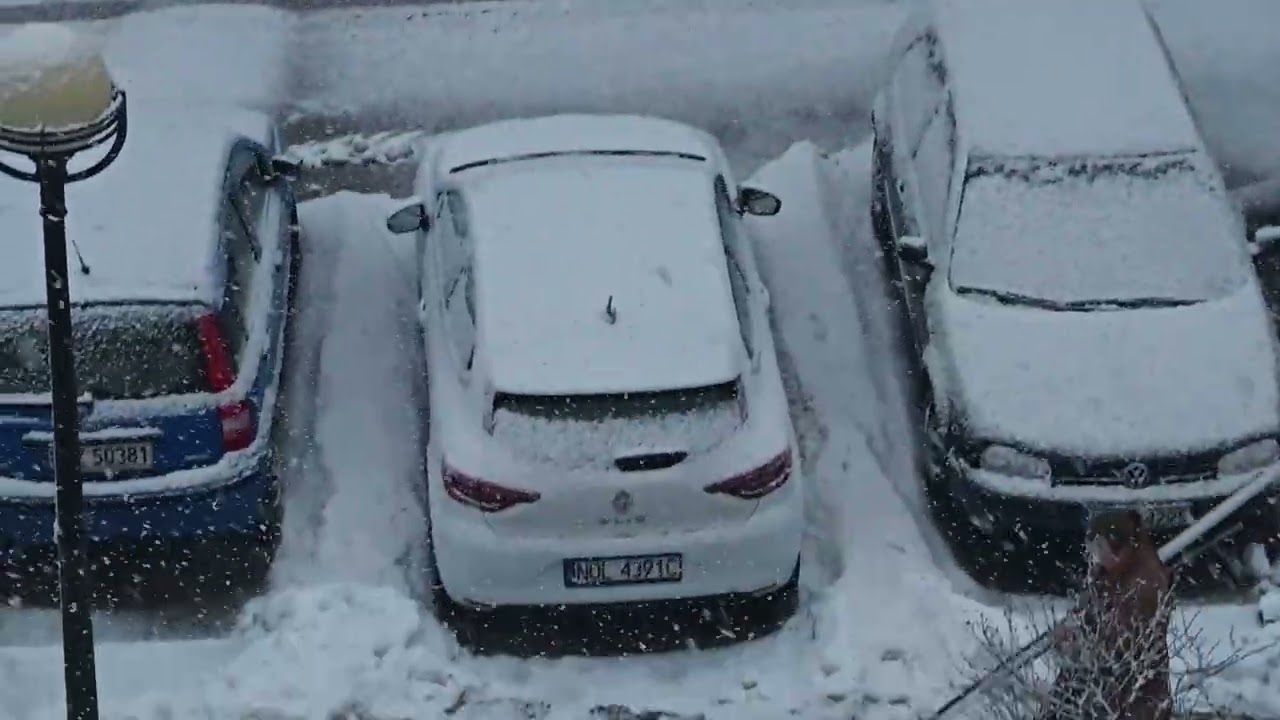 Jaroty, Olsztyn. 13.02.2026. Ciągnik, śnieg i podwórze.