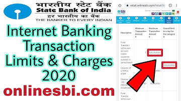 SBI Internet Banking Transaction Limits & Charges 2020 | How To Check SBI Transaction Limit