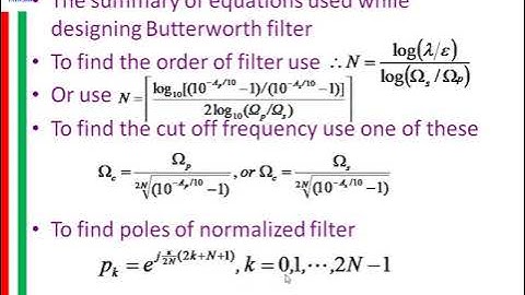Design of analog Butterworth low pass filter