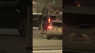 SUV Spins Out And Crashes On Icy Road #Shorts #weather #winterstorm