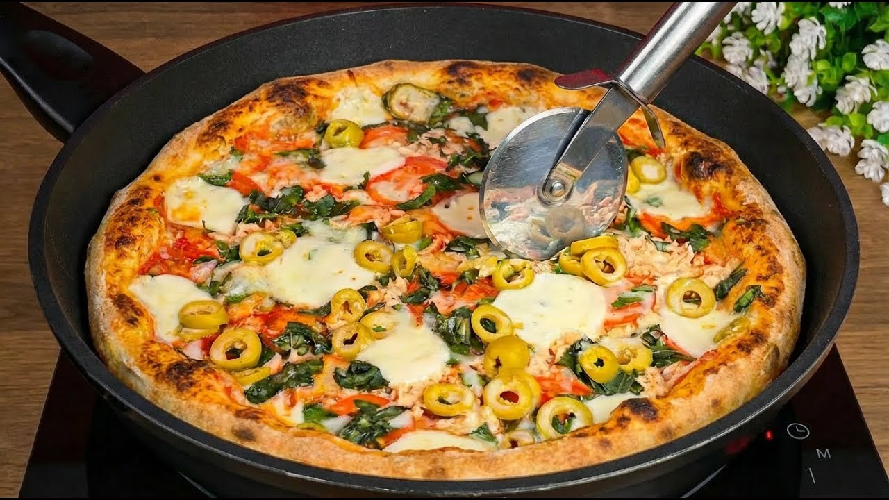 Мы больше не покупаем пиццу! Без духовки! Без замеса! Домашняя пицца, жидкое тесто!