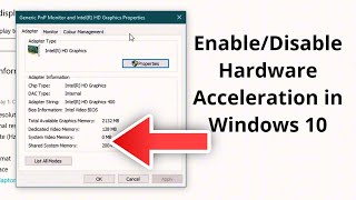 How to Enable or Disable Hardware Acceleration in Windows 10 in 10 seconds