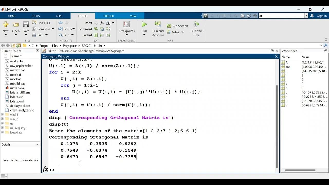 21EC33 | 8. Gram Schmidt Orthogonalization Procedure | BSP LAB - YouTube