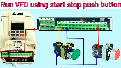 Delta-M VFD start stop using push buttons | VFD 3 wires start stop connection | pearl engineering