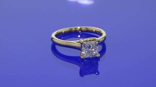 Built-In (Cathedral Style) Setting for a Princess Cut Diamond Engagement Ring (Yellow Gold) - Love!