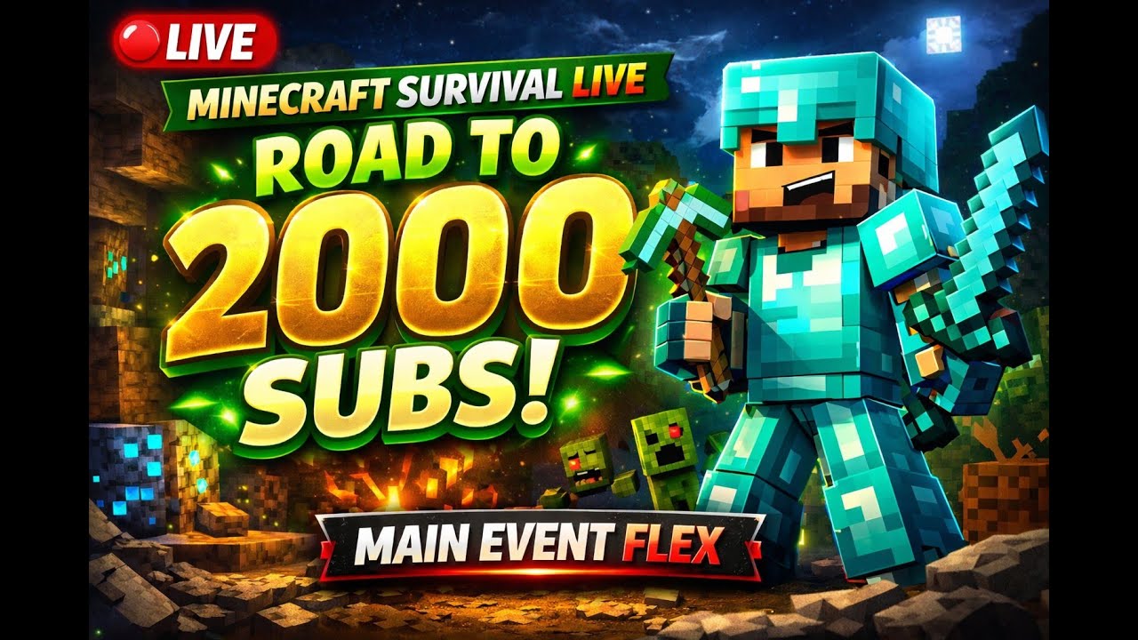 LIVE Minecraft Survival 🟢 Can We Reach 2000 Subscribers Today? # ...