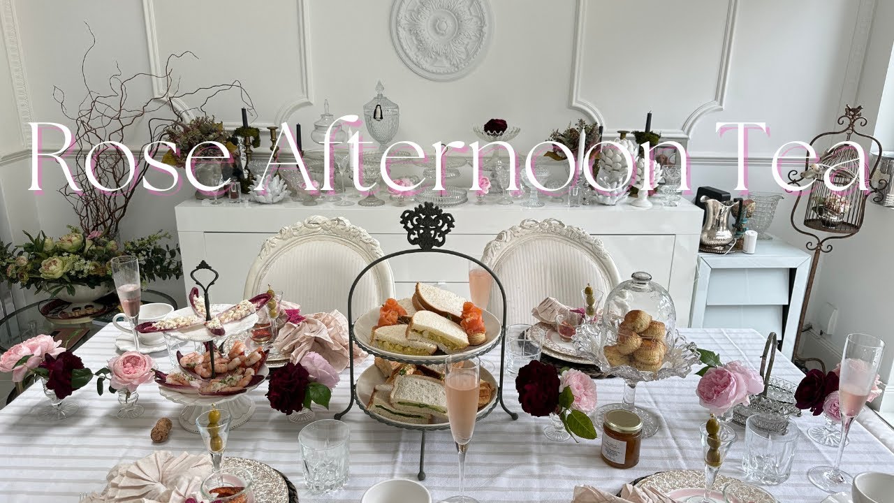 薔薇つながりのアフタヌーンティーパーティー＆スーパーで気になった商品をトライ！　#イギリス生活 #テーブルコーディネート #アフタヌーンティー