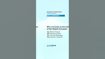 Computer Fundamentals MCQ - History of Computers -Who is known as the father of the digital computer