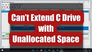 Fix "Can't Extend C Drive with Unallocated Space" in Windows 10/11