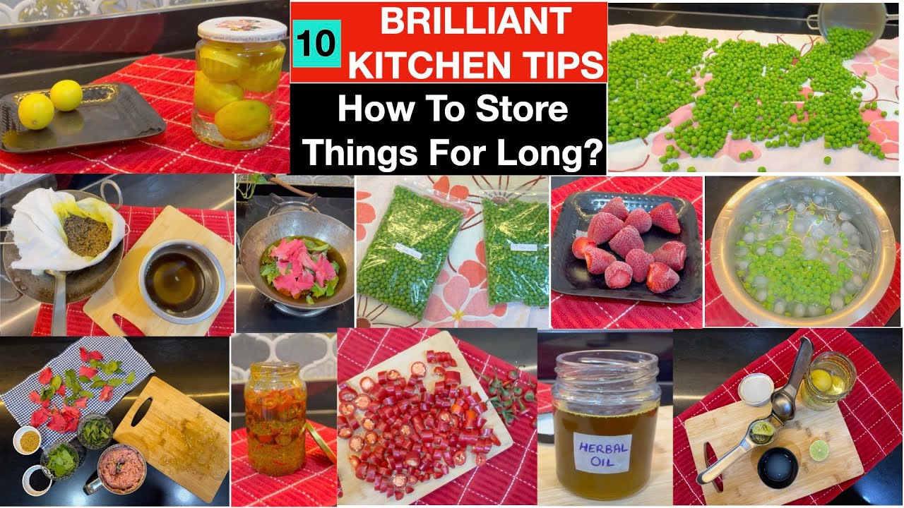 10 GENIUS KITCHEN TIPS - How To Store Things For long | Herbal Oil, Lal Mirch Ka Achar