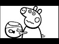 Peppa Scared of Loud Sound of Mister Bull. Baby Draw & Colors