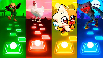 Chicken Song Vs Crazy Frog Vs Pikachu Vs Alien Dance | Tiles Hop 