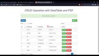CRUD Operation using PHP/MySQLi with DataTable and TCPDF Tutorial Demo