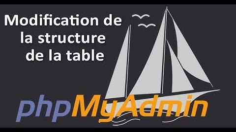 Coursaline.com: phpMyAdmin - Modification de la structure de la table