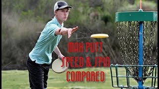 Max putting speed & spin compared - tech disc test disc golf