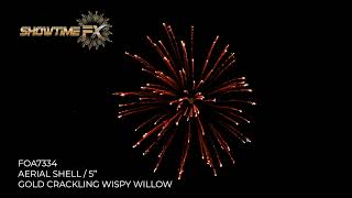 7334 5inch Aerial Shell Gold Crackling Wispy Willow