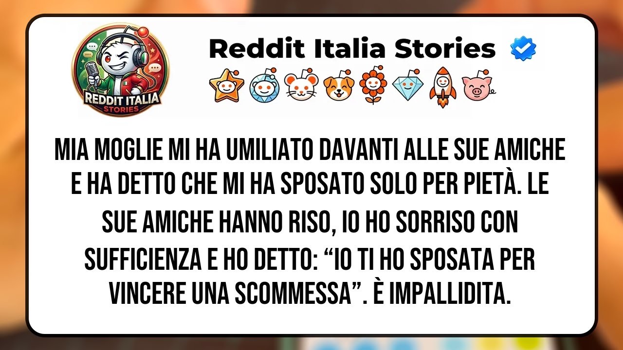 Ho sposato Ethan solo per pietà. Potete crederci? Era così patetico con quel lavoro senza futuro al call center, viveva in un monolocale disgustoso. Mi faceva pena". Le sue amiche sono scoppiate a...