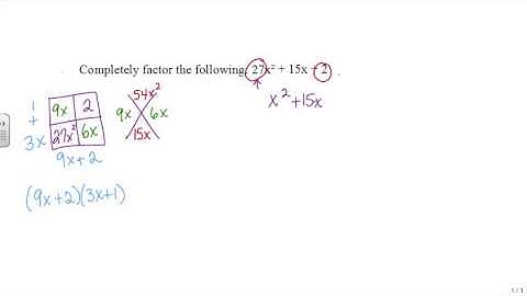 video 2.3.1 factoring trinomials when a is greater than 1