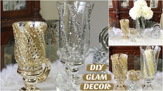 DIY DOLLAR STORE GLAM CANDLE HOLDER & VASE | DIY HOME DECOR IDEAS