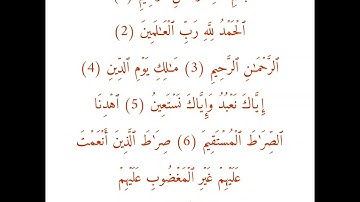 سوره الفاتحة مكتوبه