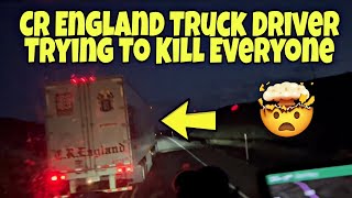 Raw Video Of CR England Truck Driver Trying To Cause A Crash 🤬