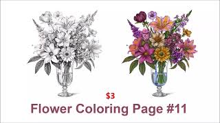 Botanical Flower Coloring Page by lisa brando $3 instant download and printable
