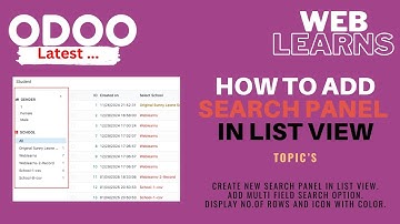 How to Add a Search Panel in Odoo Search View