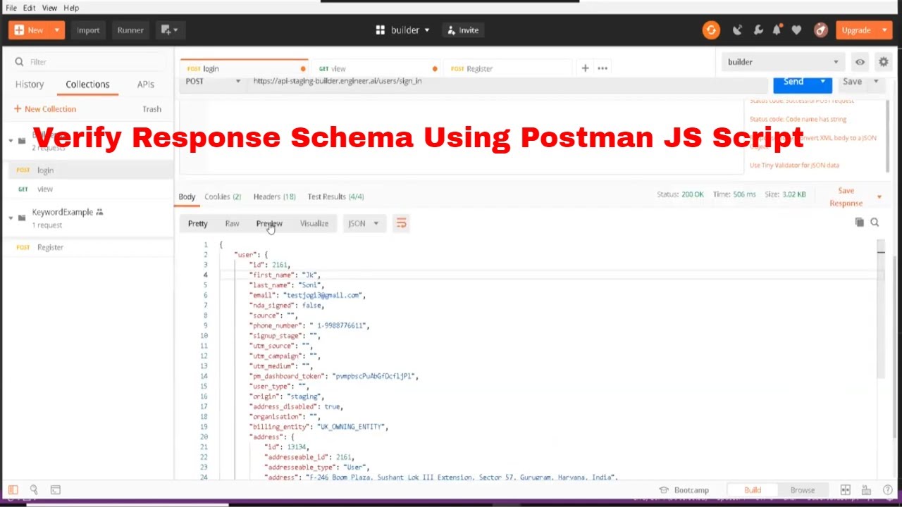 How To Verify API Response Json Schema Using Postman - YouTube