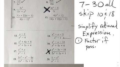 Unit 6 video 1 simplifying rational expressions (including mult/divide style expressions)