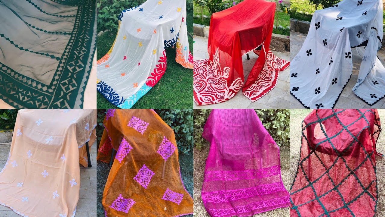 40+ New trending Appliq/tuk duppata design's 2021-2022