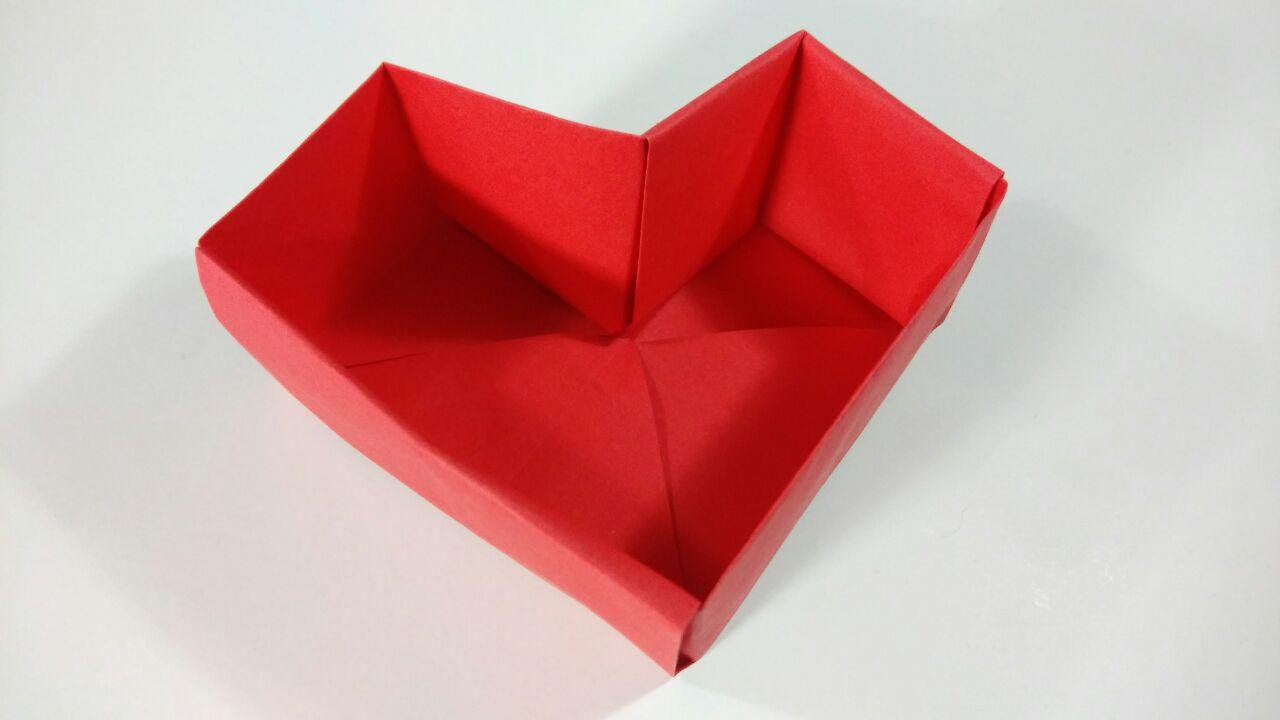 How To Make A Paper Heart Box Step By Step