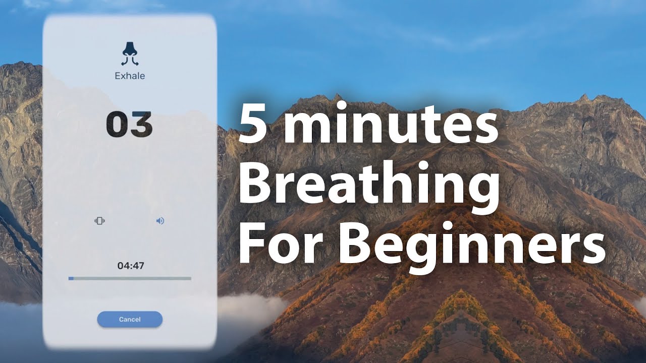 5 minutes guided breathing practice for beginners, relax, sleep, focus ...