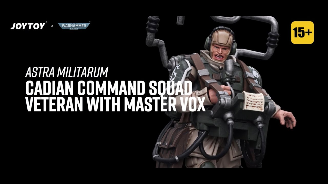 Warhammer 40K Astra Militarum Cadian Command Squad Veteran with Regimental Standard