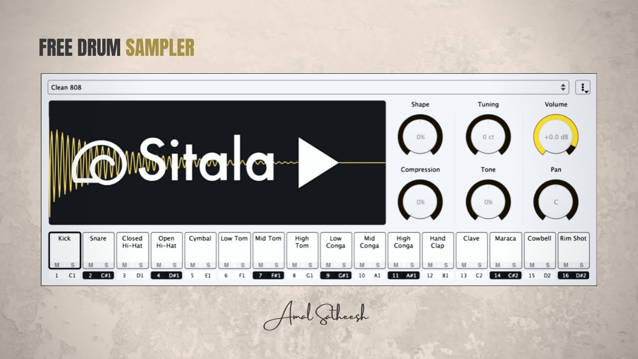 Sitala Free Drum Sampler Malayalam Tutorial YouTube