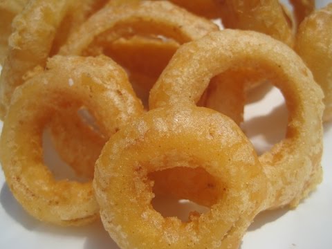 Crisp Fried BEER - BATTERED ONION RINGS - How to make ONION RINGS Recipe