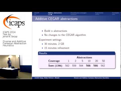 ICAPS 2014: Jendrik Seipp on &quot;Diverse and Additive Cartesian Abstraction Heuristics&quot;