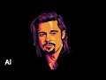 Brad Pitt Vector Portrait in Adobe Illustrator 2020 | Vector Art | Vector Illustration | Speed Art